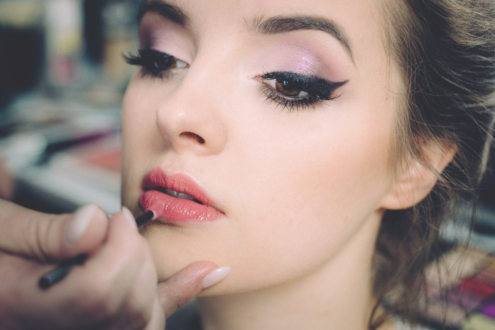 Makeup being applied